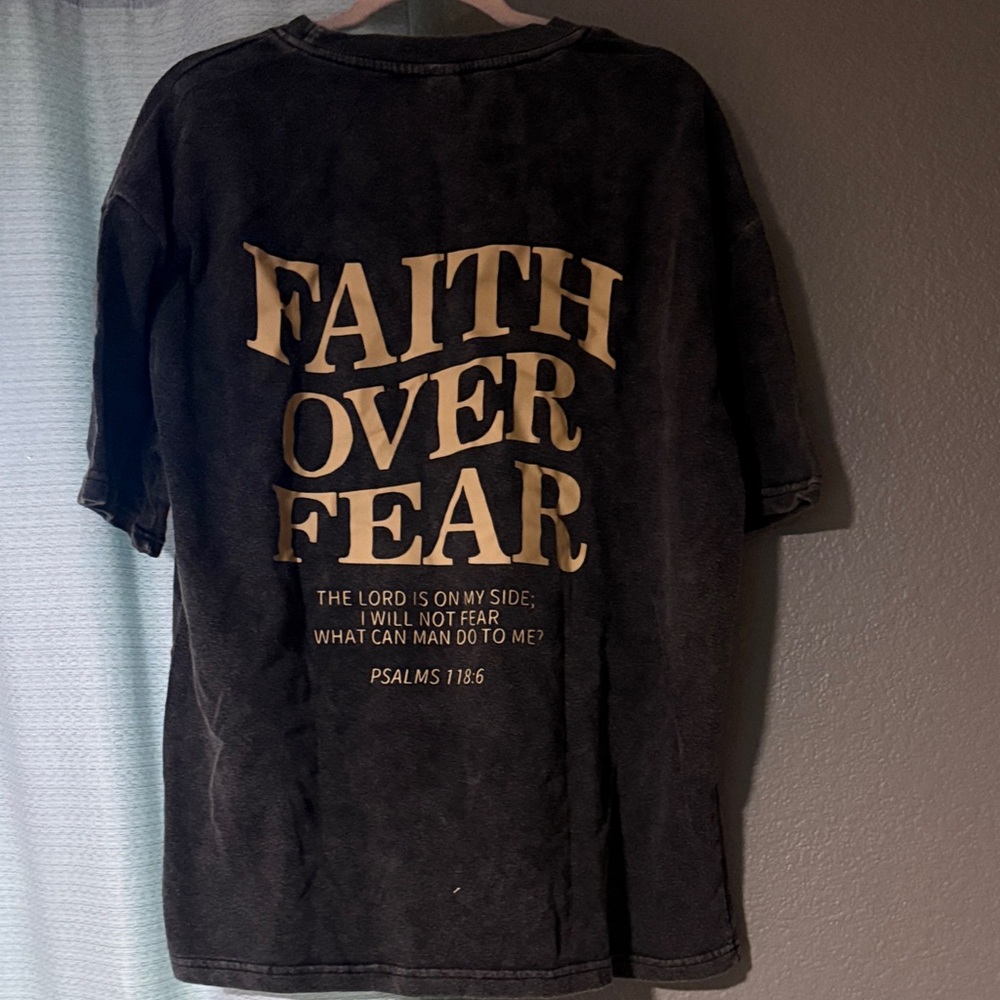 Black Graphic T-Shirt with Gold Text